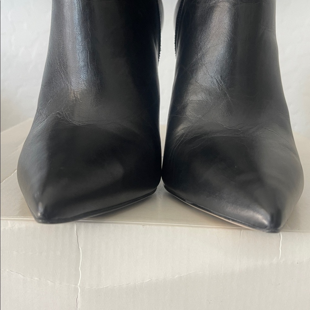 ALDO MYRONA BOOTS Black Leather Pointed Tor Side Zipper Stiletto Heel Size 8.5 - Picture 8 of 16